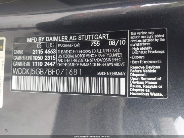 2011 MERCEDES-BENZ E 350 WDDKJ5GB7BF071681 Photo 8