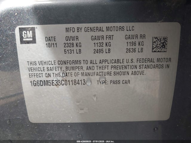 2012 CADILLAC CTS 1G6DM5E33C0118413 Photo 8