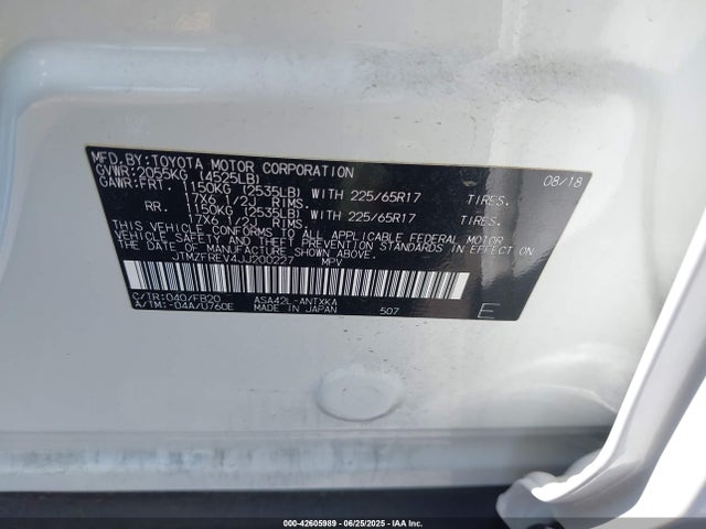 JTMZFREV4JJ200227 Toyota 2ar-fe