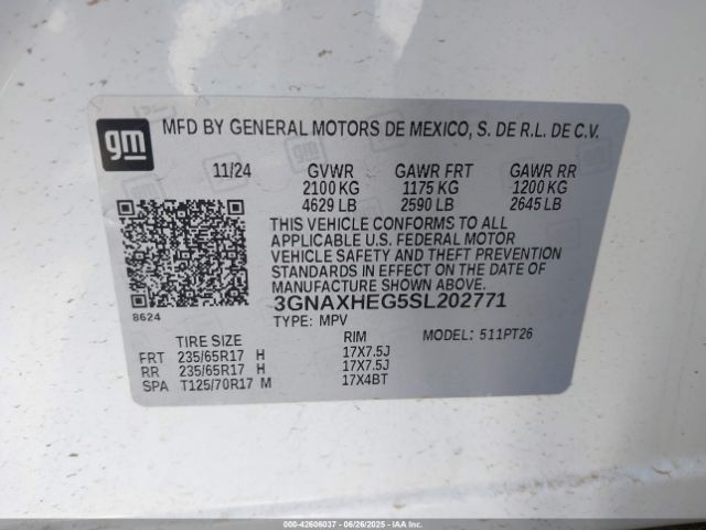 2025 CHEVROLET EQUINOX 3GNAXHEG5SL202771 Photo 8