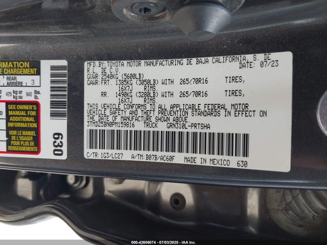 3TMDZ5BN0PM159816 Toyota 2gr-fks