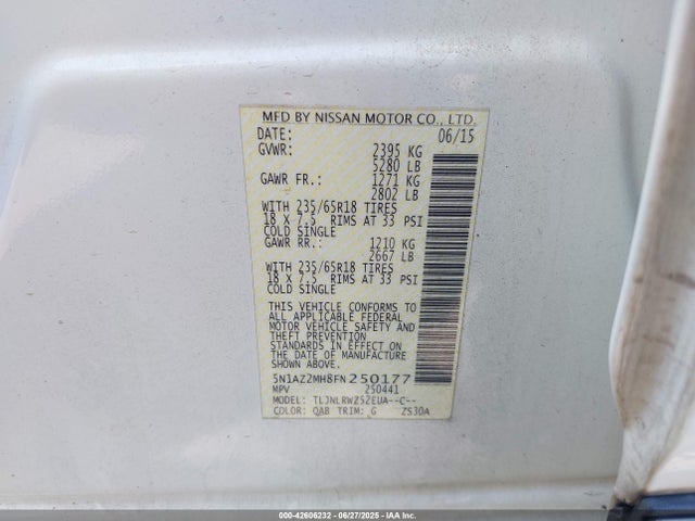 5N1AZ2MH8FN250177 Nissan 2015
