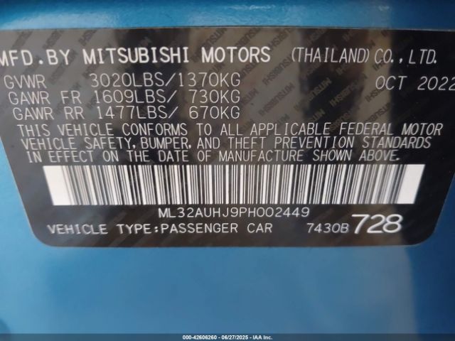 2023 MITSUBISHI MIRAGE ML32AUHJ9PH002449 Photo 8