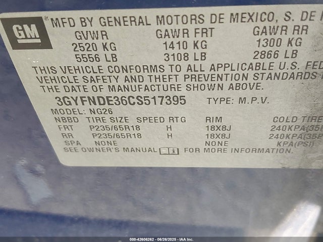 2012 CADILLAC SRX 3GYFNDE36CS517395 Photo 8