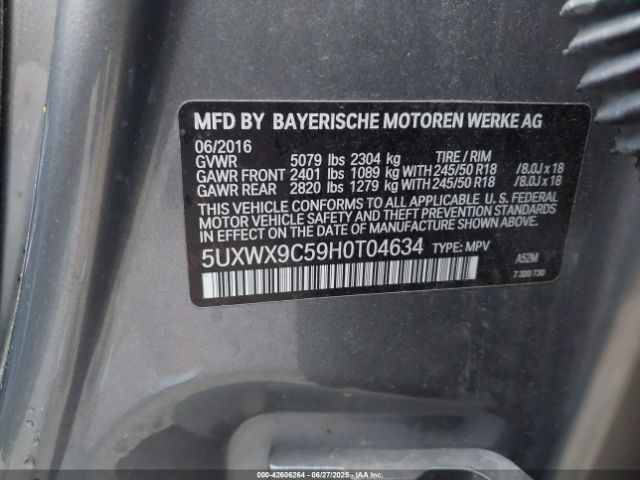 2017 BMW X3 5UXWX9C59H0T04634 Photo 8