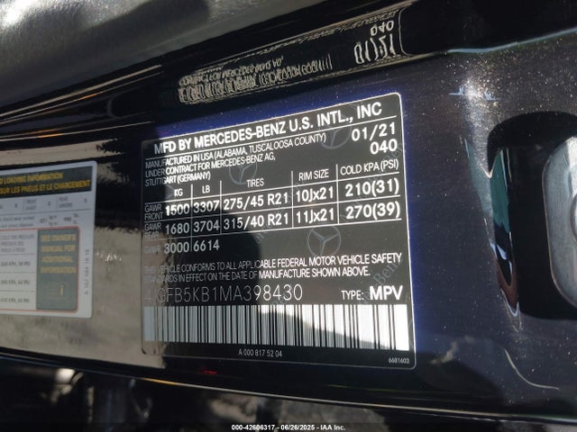 Mercedes-Benz m256 2021 4JGFB5KB1MA398430 Image 9