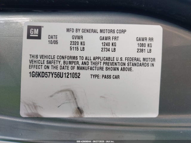 2006 CADILLAC DTS 1G6KD57Y56U121052 Photo 8