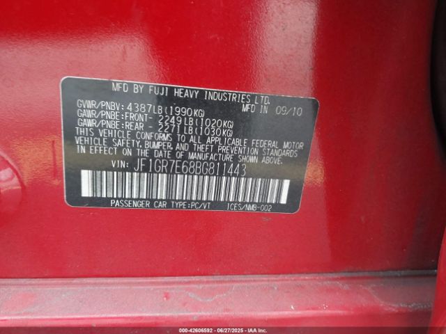 2011 SUBARU IMPREZA JF1GR7E68BG811443 Photo 8