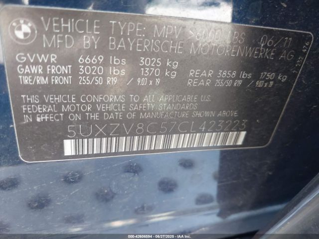 2012 BMW X5 5UXZV8C57CL423223 Photo 8