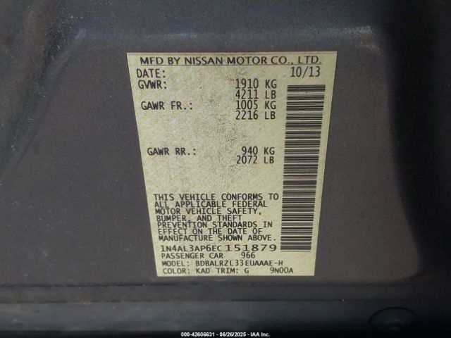 1N4AL3AP6EC151879 Nissan 2014