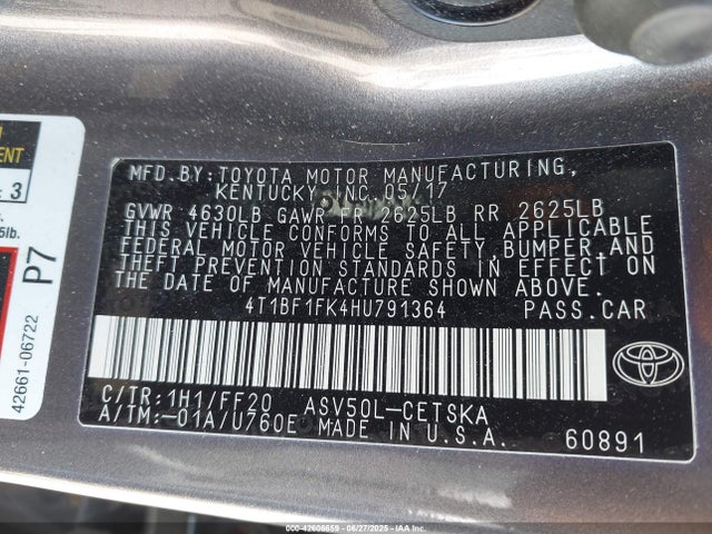 4T1BF1FK4HU791364 Toyota 2ar-fe