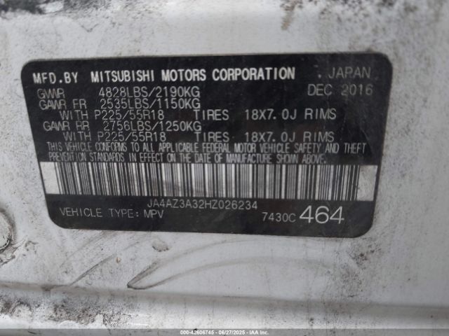 2017 MITSUBISHI OUTLANDER JA4AZ3A32HZ026234 Photo 8
