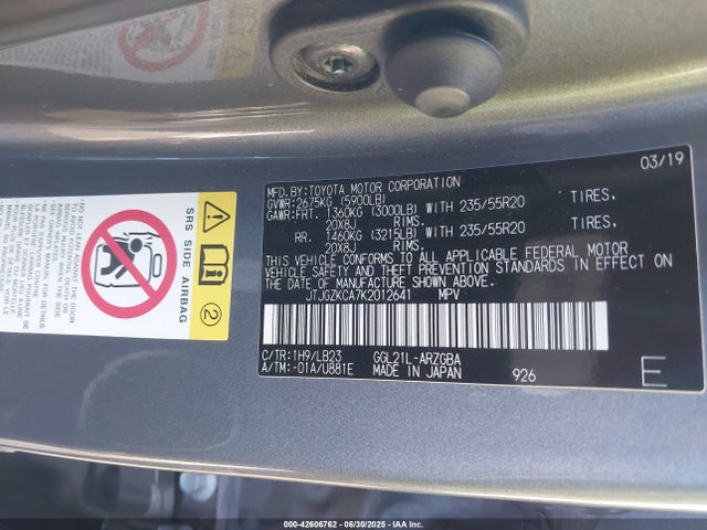 Lexus 2gr-fks 2019 JTJGZKCA7K2012641 Image 9
