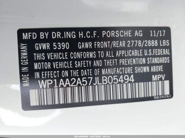 2018 PORSCHE MACAN WP1AA2A57JLB05494 Photo 8