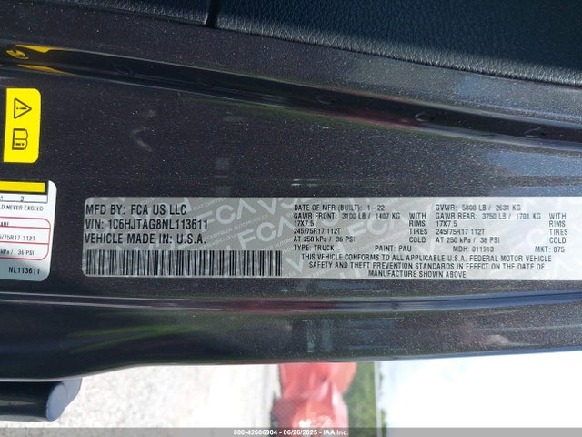 1C6HJTAG8NL113611 Jeep 2022