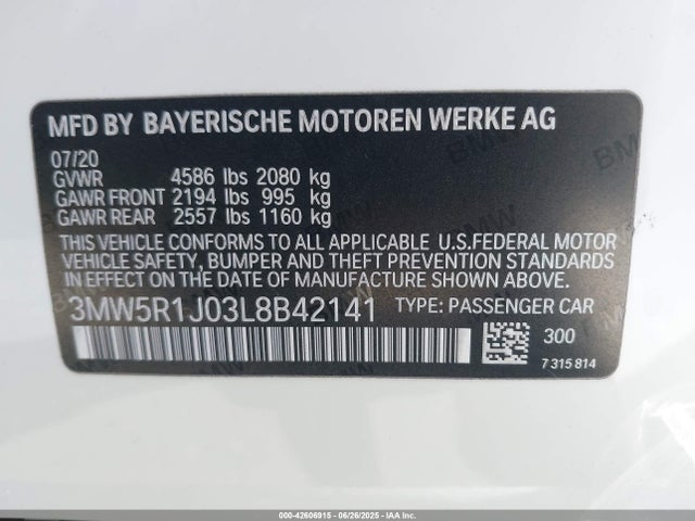 3MW5R1J03L8B42141 BMW 2020