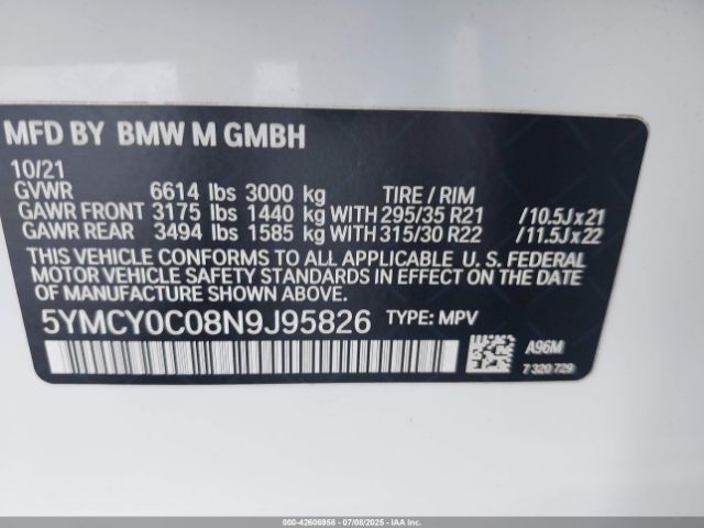 2022 BMW X6 M 5YMCY0C08N9J95826 Photo 8