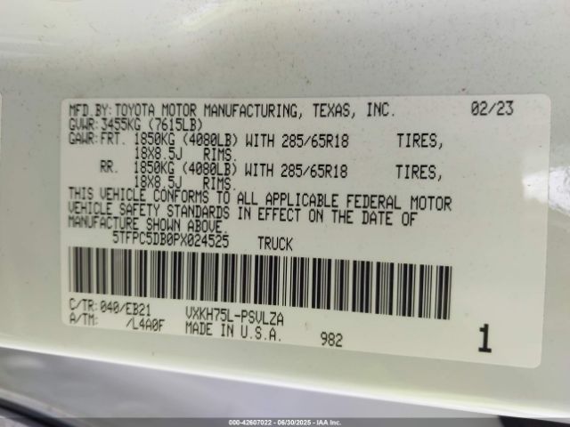 2023 TOYOTA TUNDRA HYBRID 5TFPC5DB0PX024525 Photo 8
