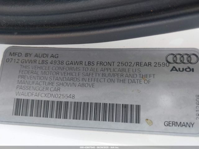 2013 AUDI A6 WAUDFAFCXDN025548 Photo 8