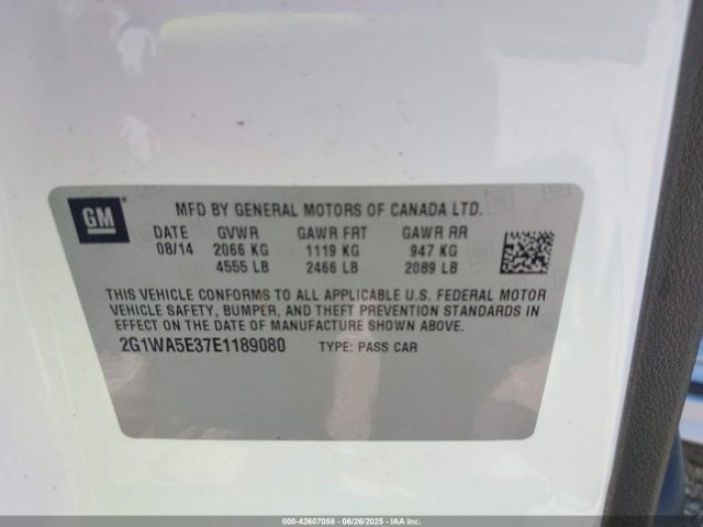 2G1WA5E37E1189080 Chevrolet lfx