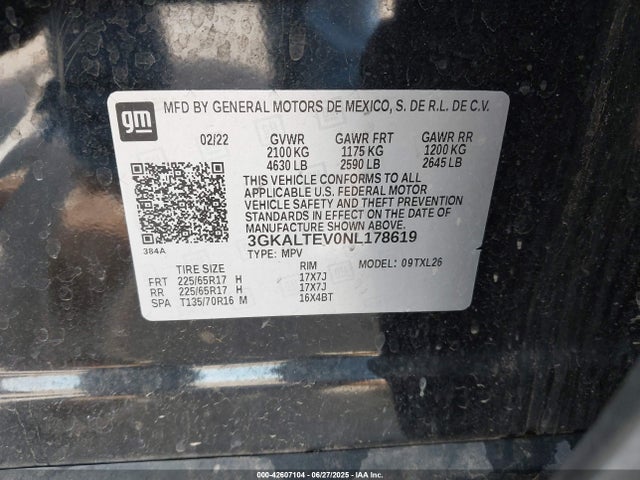 3GKALTEV0NL178619 GMC lyx
