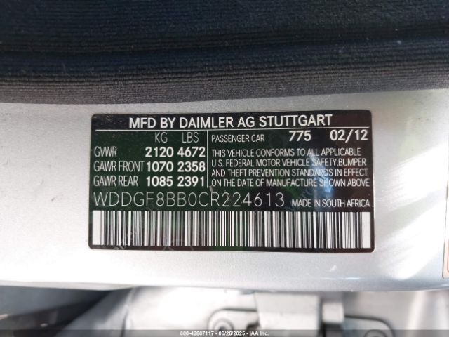 2012 MERCEDES-BENZ C 300 WDDGF8BB0CR224613 Photo 8