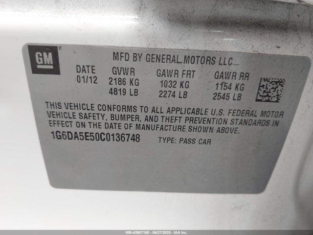 2012 CADILLAC CTS 1G6DA5E50C0136748 Photo 8