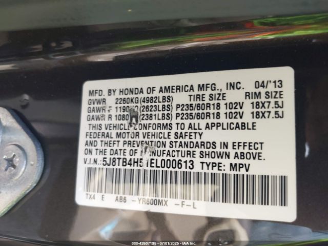 2014 ACURA RDX 5J8TB4H51EL000613 Photo 8