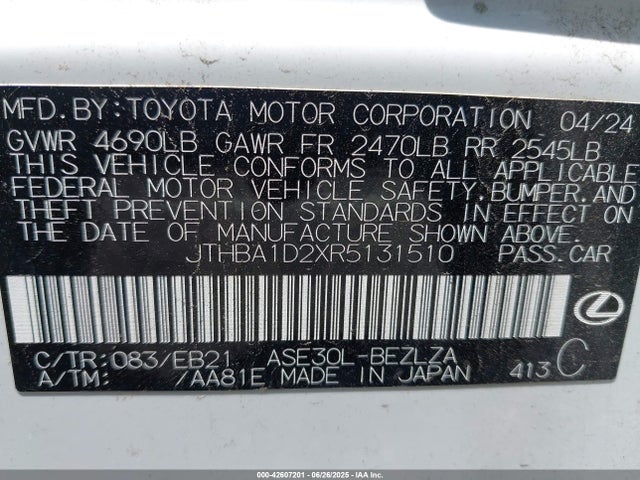 Lexus 8ar-fts 2024 JTHBA1D2XR5131510 Image 9