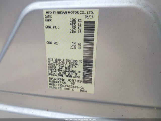Nissan 2015 2015 1N4AZ0CP6FC309309 Image 9