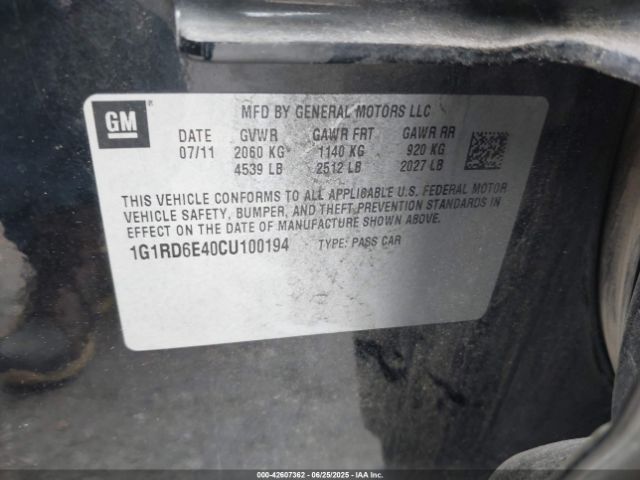 2012 CHEVROLET VOLT 1G1RD6E40CU100194 Photo 8