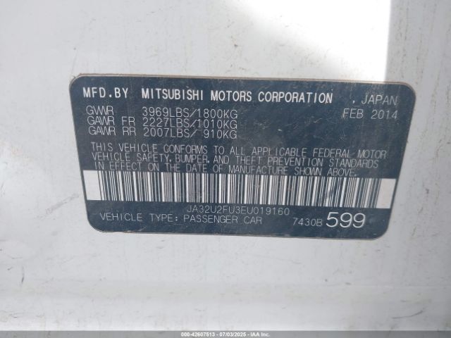 2014 MITSUBISHI LANCER JA32U2FU3EU019160 Photo 8