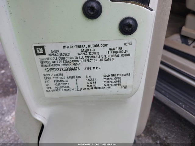 2003 CADILLAC ESCALADE 1GYEC63TX3R304873 Photo 8