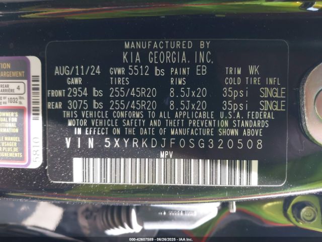 2025 KIA SORENTO 5XYRKDJF0SG320508 Photo 8