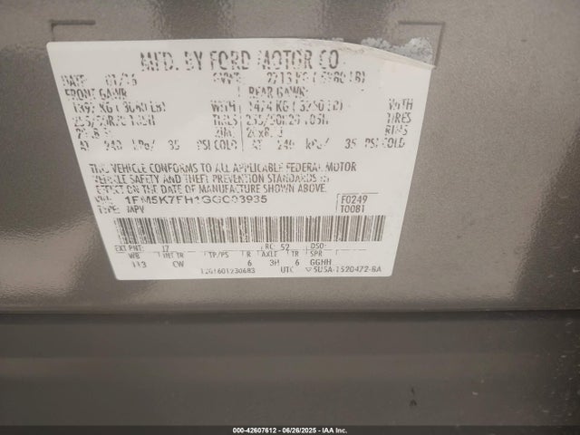 1FM5K7FH1GGC03935 Ford 2016
