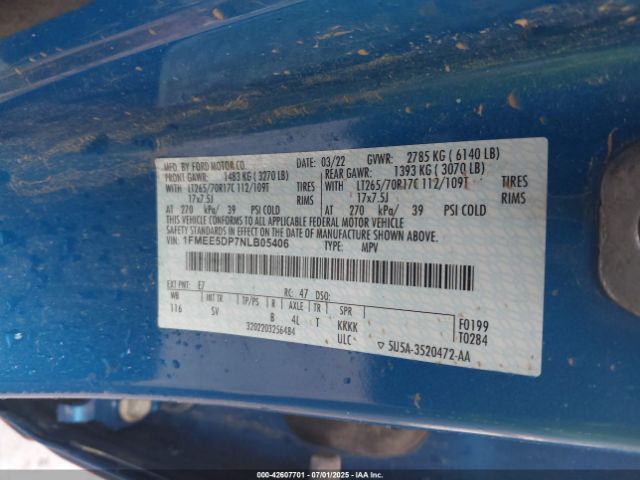 2022 FORD BRONCO 1FMEE5DP7NLB05406 Photo 8