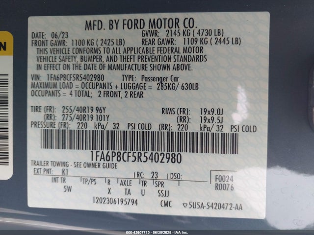 Ford tivct 2024 1FA6P8CF5R5402980 Image 9