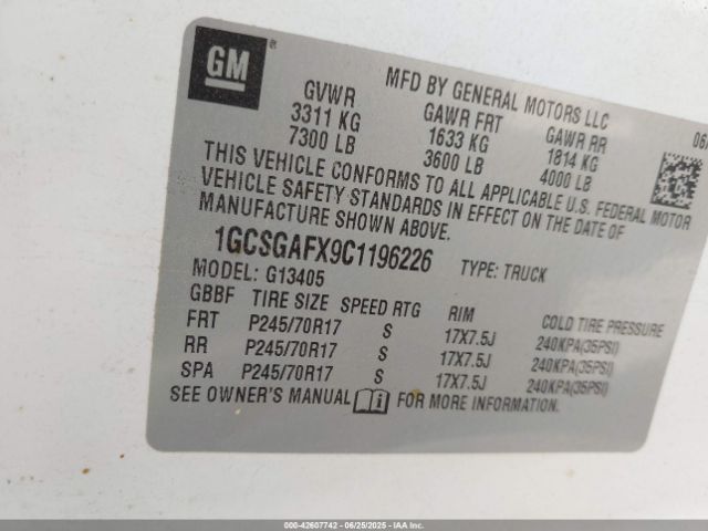 2012 CHEVROLET EXPRESS 1500 1GCSGAFX9C1196226 Photo 8