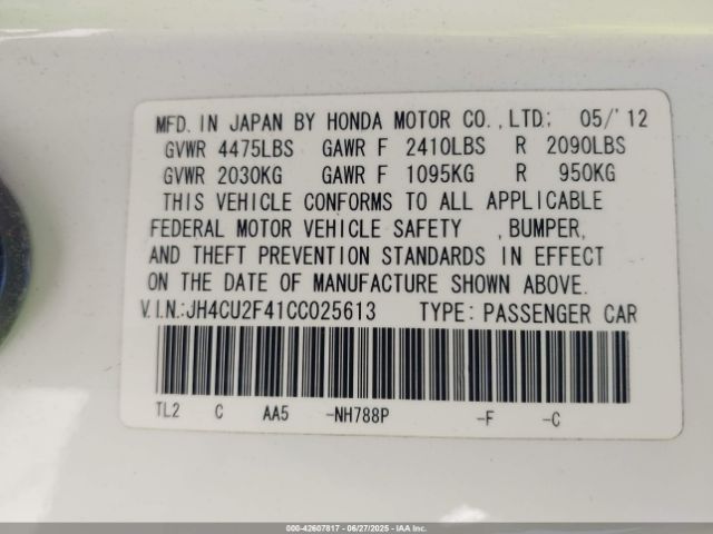 2012 ACURA TSX JH4CU2F41CC025613 Photo 8