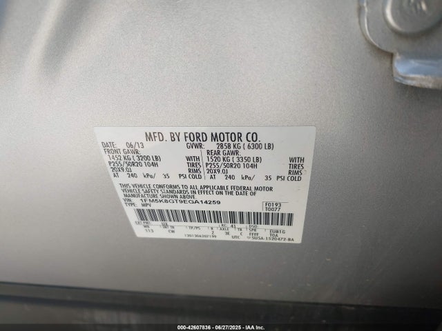 1FM5K8GT9EGA14259 Ford Explorer