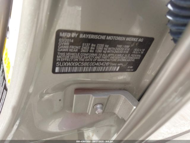 2014 BMW X3 5UXWX9C58E0D40426 Photo 8