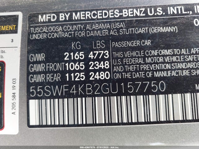 Mercedes-Benz 2016 2016 55SWF4KB2GU157750 Image 9