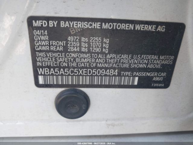 2014 BMW 528I WBA5A5C5XED509484 Photo 8