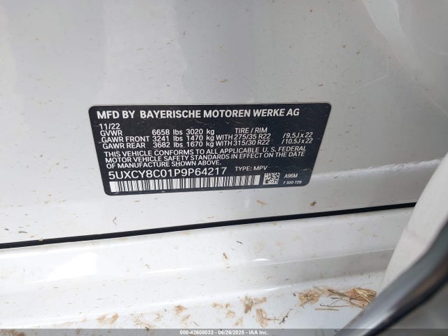 5UXCY8C01P9P64217 BMW X6