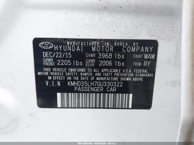 KMHD35LH7GU330322 Hyundai dohc gdi nu