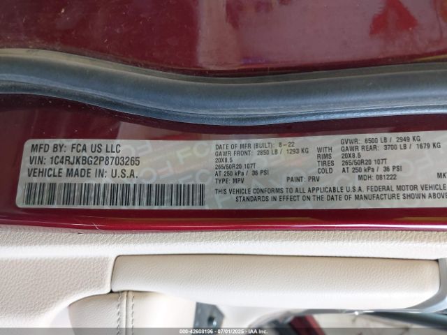 2023 JEEP GRAND CHEROKEE L 1C4RJKBG2P8703265 Photo 8