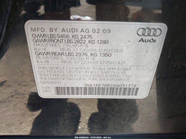 2009 AUDI Q5 WA1KK78R29A031718 Photo 8