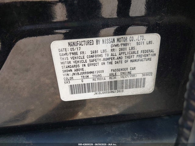 JN1BJ0RR9HM412609 Infiniti QX50