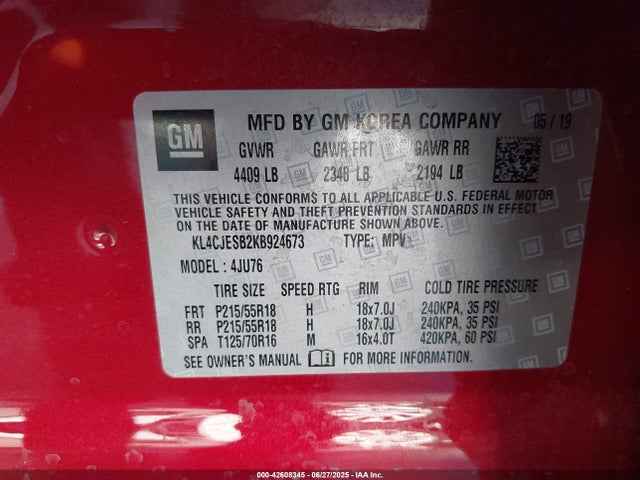 Buick Encore Awd Preferred 2019 KL4CJESB2KB924673 Image 9