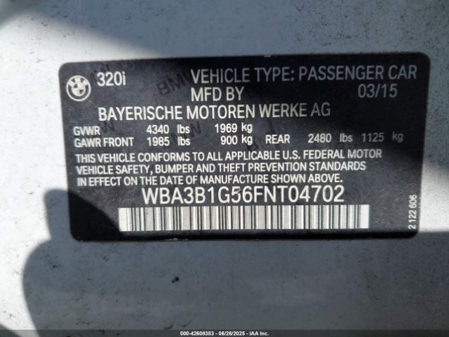 WBA3B1G56FNT04702 BMW 2015